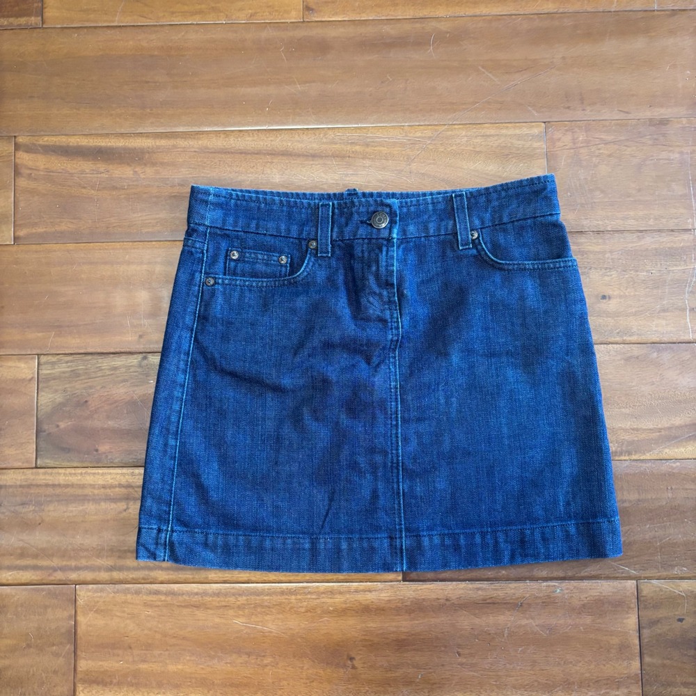 J.Crew Dark Wash Denim Mini Skirt Made in USA Size 29 Cotton 5-Pocket